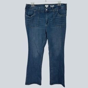 True Craft Womens Jeans 18W Blue Medium Wash Mid Rise Bootcut Stretch Denim